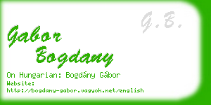 gabor bogdany business card